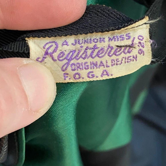 Vintage green&black - evening junior miss registered original design F.O.G.A. - Picture 3 of 16